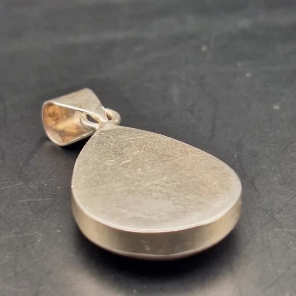 Pink Opal & Sterling Teardrop Pendant-  Chain For Display Only - Picture 5 of 11